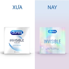 Bao Cao Su Durex Invisible Extra Thin Extra Sensitive Hộp 3 Cái