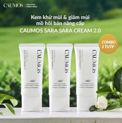 Kem Khử Mùi Không Cồn CAUMOS SARA SARA Cream 2.0 – Bản Nâng Cấp Khô Thoáng Nhẹ Tênh, Chiết Xuất Trà Xanh Nhật Bản