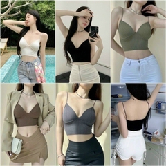 [Mã A01] Áo Bra Nữ Cúp Ngực Khoét Sâu Đệm Đẩy Ngực Tone Màu Siêu Tây Freesize