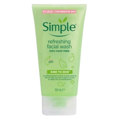 Sữa Rửa Mặt Dạng Gel Simple Dành Cho Da Nhạy Cảm Kind To Skin Refreshing Facial Wash Gel 150ml