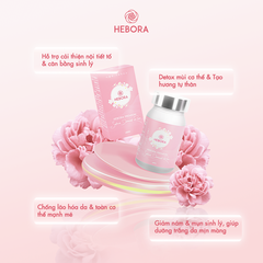 Viên uống hương tự thân Hebora Premium Sakura Damask Rose Nhật Bản 60 Viên