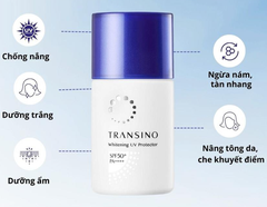 [Mẫu Mới] Kem Chống Nắng, Dưỡng Trắng Da Transino Whitening UV Protector SPF50+ PA++++ 30ml Nội Địa Nhật Bản