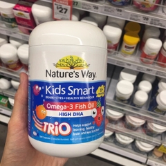 Kẹo mềm chứa dầu cá tự nhiên cho bé Nature's Way Kids Smart Omega 3 Fish Oil Trio 180 Capsules - Hàng Úc