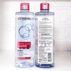 [Chính Hãng] Nước tẩy trang làm sạch, dưỡng ẩm cho mọi loại da L'Oreal 3-in-1 Micellar Water 400ml