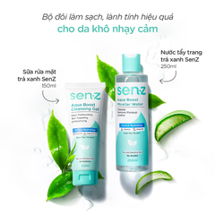 Nước Tẩy Trang SenZ Aqua Boost Micellar Water 250ml - Chiết Xuất Trà Xanh Làm Sạch Lành Tính Ẩm Mượt Cho Da Khô Nhạy Cảm