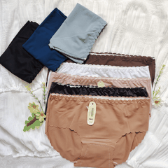 [Mã S06] Combo 3 quần lót nữ thun lạnh mềm mại viền lượn sóng freesize dưới 55kg (Giao màu ngẫu nhiên)