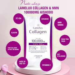 Nước Uống Lamelux Collagen & NMN 100000mg Aishodo Nhật Bản Hộp 10 Gói x 12g - Làm Đẹp Da, Chống Lão Hóa