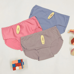 [Mã S06] Combo 3 quần lót nữ thun lạnh mềm mại viền lượn sóng freesize dưới 55kg (Giao màu ngẫu nhiên)
