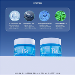 Bộ Ba Chăm Sóc Da Toàn Diện HYDRA B5 PRETTYSKIN - Serum Phục Hồi Giảm Mụn + Kem Dưỡng Ẩm Trắng Da + Kem Chống Nắng