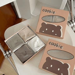 [Mã S12] Set 4 Quần Lót Su Full Hộp Gấu Cookie Cao Cấp, Quần Chip Nữ Su Lạnh Kháng Khuẩn Nâng Mông