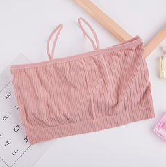 [A07] Áo Lót Quây, Áo Ngực Áo Bra Áo Ống 2 Dây Cotton Gân Tăm Có Mút Ngực Tháo Rời Freesize Từ 35-55kg