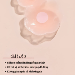 Miếng Dán Ngực Silicone Che Đầu Ti Che Đầu Nhũ Hoa Tàng Hình Siêu Dính - Hộp 5 Cặp (10 Miếng)