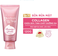 Sữa rửa mặt Senka Perfect Whip Nhật Bản 120g giúp sáng da, mờ thâm, chống lão hóa, giảm mụn