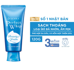 Sữa rửa mặt Senka Perfect Whip Nhật Bản 120g giúp sáng da, mờ thâm, chống lão hóa, giảm mụn