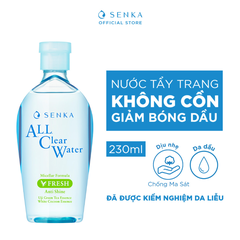 Nước tẩy trang Senka All Clear Water Micellar Formula Nhật Bản 230ml dưỡng sáng, giảm nhờn, giảm mụn