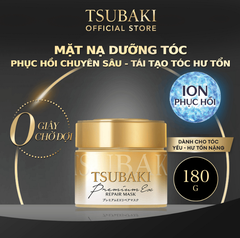 Bộ Ba Gội Xả Tsubaki Premium EX Intensive Repair 490ml (Đen) & Mặt Nạ Tóc Phục Hồi Hư Tổn Tsubaki 180g