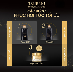 Bộ Ba Gội Xả Tsubaki Premium EX Intensive Repair 490ml (Đen) & Mặt Nạ Tóc Phục Hồi Hư Tổn Tsubaki 180g