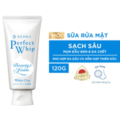 Combo Sữa rửa mặt Senka sạch sâu sáng da (trắng) & Bột cám gạo nguyên chất Mizuki trắng da bật tone