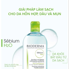 Nước Tẩy Trang Bioderma Dành Cho Da Dầu, Da Nhạy Cảm Sensibio/Sébium H2O 500ml