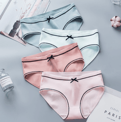 [Mã S01] Quần Lót Nữ Gân Tăm Gắn Nơ Dễ Thương Thông Hơi Mềm Mại Co Giãn 4 Chiều
