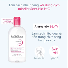 Nước Tẩy Trang Bioderma Dành Cho Da Dầu, Da Nhạy Cảm Sensibio/Sébium H2O 500ml