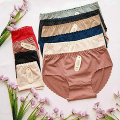 [Mã S06] Quần lót nữ thun lạnh mềm mại viền lượn sóng freesize dưới 55kg (Giao màu ngẫu nhiên)
