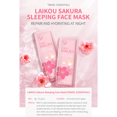 Mặt Nạ Ngủ LAIKOU Dưỡng Ẩm, Làm Sáng Da Từ Làm Sáng Da Từ Hoa Anh Đào / Ốc Sên / Trà Xanh / Tảo Biển Gói 3g