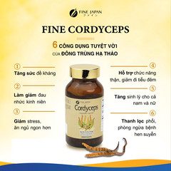 Viên Uống Đông Trùng Hạ Thảo Fine Japan Cordyceps Nhật Bản 120 Viên
