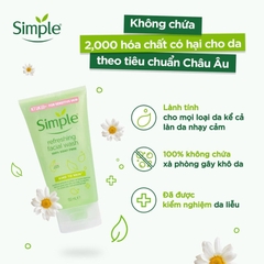 Sữa Rửa Mặt Dạng Gel Simple Dành Cho Da Nhạy Cảm Kind To Skin Refreshing Facial Wash Gel 150ml