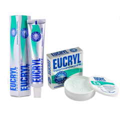 Combo BỘT + KEM đánh tẩy trắng răng Eucryl Anh Quốc