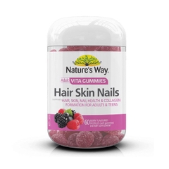 ( Hàng Úc )Nature’s Way Kẹo Dẻo Làm Đẹp Da, Móng Và Tóc Cho Người Lớn Vita Gummies 60 Viên