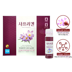 [Liệu Trình 30 Ngày Đẹp Da] Nước Uống Bổ Sung Collagen Nhụy Hoa Nghệ Tây (Saffron) Saffragen 30 Lọ x 20ml Chính Hãng