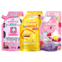 Combo 3 Gói Muối Tăm Sữa Bò A Bonne - Tẩy Tế Bào Chết Body Và Da Mặt ( Hương Yogurt - Sữa Tươi - Vitamin C)