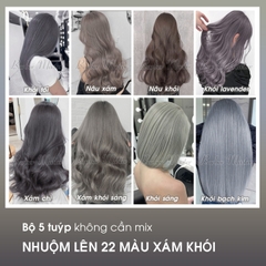 Bộ 5 tuýp Nhuộm lên 22 màu Xám Khói