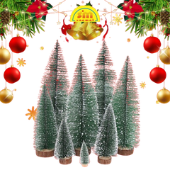 Noel-Set 5 cây thông tròn phủ tuyết 10cm 91-1901-JC