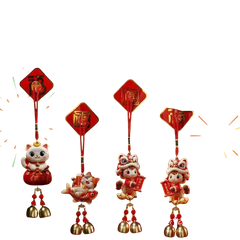 Tết-Trang trí thần tài/mèo/cá chuông-KTN