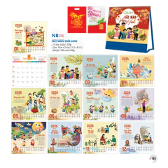 Lịch bàn chữ A 2026-NB