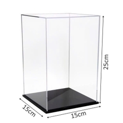 Hộp mica Enter BOX108 15x15x25cm mica dày 2mm, đế đen 5mmx2 chữ nhật đứng-SM