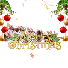 Noel-Chữ Merry lá trái đỏ 14cm 91-701 (1 cái)-JC