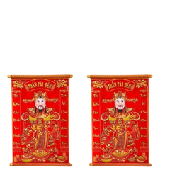 Tết - Liễn Thần Tài Nhung ( 40 x 60 )cm