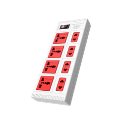 Ổ cắm Điện Quang 8 lỗ 5M 5WR 8 ECO màu trắng đỏ-ĐQ