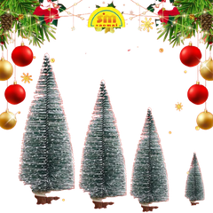 Noel-Set 5 cây thông tròn phủ tuyết 10cm 91-1901-JC