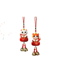 Tết-Trang trí thần tài/mèo/cá chuông-KTN