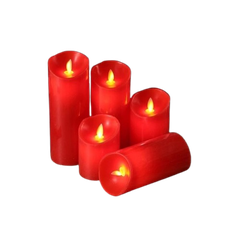 Nến pin 7.5x12.5cm trắng chảy/đỏ chảy/trắng trơn-KTN