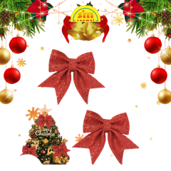 Noel-Nơ kim sa 18cm 91-222-JC