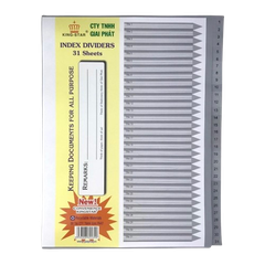 Phân trang nhựa 31 số-GP (xấp)