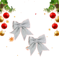 Noel-Nơ kim sa 18cm 91-222-JC