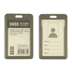 Bảng tên Uhoo 6032 5.4x8.5cm 2 mặt đứng xám-SM