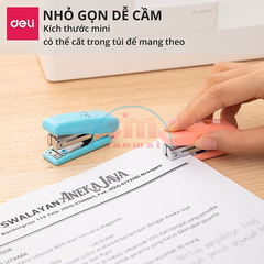 Dập Ghim/Kim Bấm 10 Mini Deli 0222 - Màu Xanh