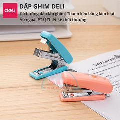 Dập Ghim/Kim Bấm 10 Mini Deli 0222 - Màu Xanh